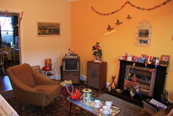 1960's House, Summerlee Industrial Museum, Coatbridge
Its always a worry when you see something in a museum that seems all too familiar from your childhood, right down to the paper Christmas decorations..  Although I would question the wisdom of paper decorations around an electric fire.
