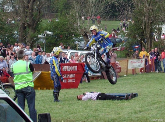 2007, motor bike stunts
The man on the ground is the commentator, rather him than me.
