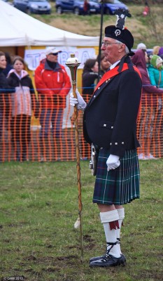 2013, Drum Major
Drum Major David Brown of the Rothbury Highland Pipe Band leads members of the Rothbury  and Neilston Pipe band.
