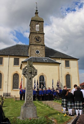 75th anniversary of the 1st Neilston Boys Brigade, April 2012
To celebrate the 75th anniversary of the 1st Neilston company of the Boys Brigade the Paisley and district Battalion paraded through the village to the Parish Church with 400 members from companies in the area.  
