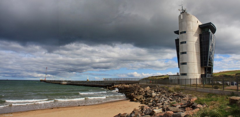 North Pier, Aberdeen Harbour
The Vessel Traffic Service control tower at the entrance to Aberdeen Harbour.  VTS controls all marine traffic within a 2 mile radious of the head of the north pier.  [url=http://streetmap.co.uk/map?X=395894&Y=805785&A=Y&Z=115/] Map location [/url]
