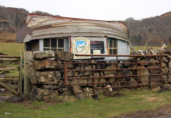 Accomodation on Mull
The Hotel sign here had me worried until I realised it was an advert.  Taken on a rather damp day at Calgary Bay, Mull.  [url=http://www.streetmap.co.uk/map.srf?X=137873&Y=750968&A=Y&Z=120&ax=137348&ay=751353/] Map location. [/url]
