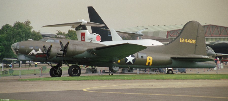 B17 Flying Fortress, Duxford, 1992
A World War II B17 Bomber of the US Air Force at the Imperial War Museum at Duxford, Cambridgeshire. 
