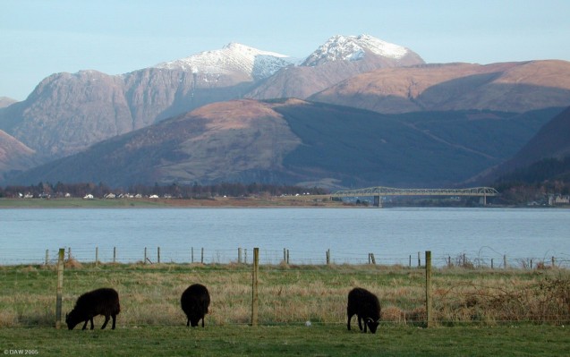 Looking over Loch Leven from Onich towards the Ballachulish Bridge
