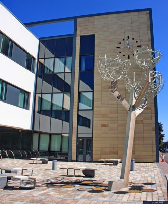 The Barrhead Health and Care Centre
Opened in 2011 it has deservedly won several awards for design.  At last, Barrhead has been given the sort of building it deserves.  And it only gets better when you enter its portals, its open with lots public space  lit with day light.  It makes the neighbouring council office with its hideous concrete block look dated already.
