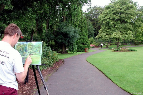 Artist at the Botanic Gardens, Glasgow

