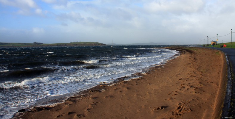 The beach at Broomfields in winter, Largs
A stormy winter day at the beach at Broomfields in Largs.  The storm has brought in more sand than there usually is at that point but what the sea gives it also sometimes takes away at a later date!
