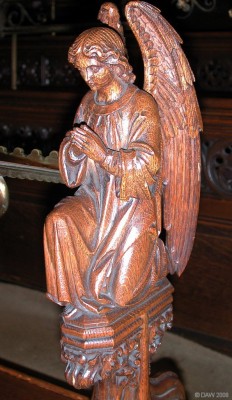 Carved Angel, Coats Memorial Church, Paisley
Oak carvings on the Choir Stalls in Coats Memorial Baptist Church.
