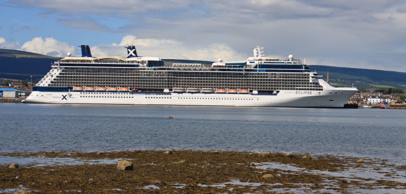 Celebrity Eclipse, Invergordon
One of many cruise ships that now call at Invergordon Port.  Launched in 2010 she can carry 2,800 passengers and has a crew of around 1,200.  [url=http://streetmap.co.uk/map?X=270903&Y=867172&A=Y&Z=120/] Map location. [/url]

