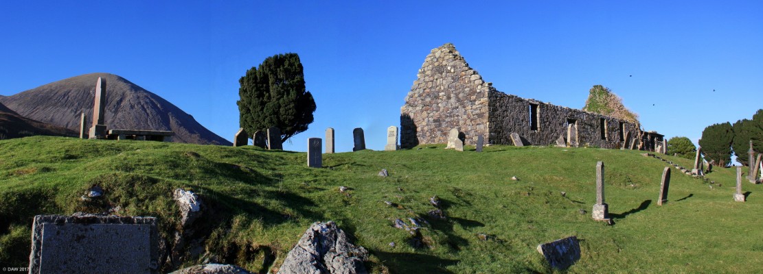 The ruins of Cill Criosd Church, Skye
These ruins are found on the road between Torrin and Broadford.  This was the former church of the Parish of Strath, the building dates from around the 16th century and replaced an earlier church on the same location.  It was abandonded in 1840 when the parish was relocated to Broadford.  [url=http://streetmap.co.uk/map.srf?X=161709&Y=820667&A=Y&Z=115/] Map location. [/url]
