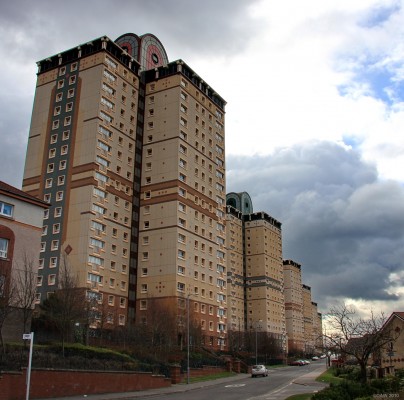 Sheilds Drive Tower Blocks, Motherwell
The concrete cliff face of tower blocks on Sheilds Drive in Motherwell.  [url=http://www.streetmap.co.uk/map.srf?X=276632&Y=655195&A=Y&Z=115/] Map location. [/url]
