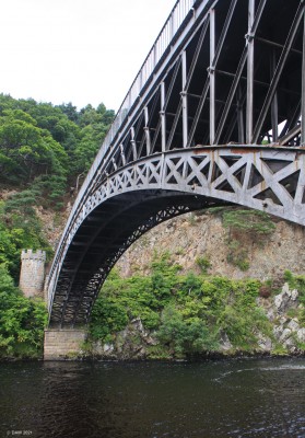Craigellachie Bridge, Moray
The cast iron Thomas Telford Bridge over the river Spey near Aberlour.  Designed by Thomas Telford and built between 1812 and 1814.  It remained in use until 1972 when it was replaced during a road re-alignment.
