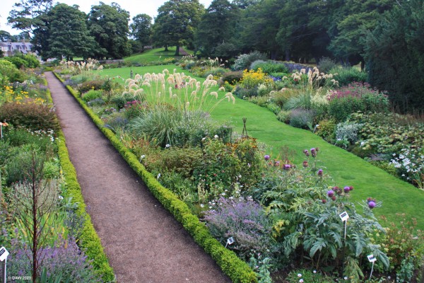 Dirleton Castle Garden
The herbaceous borders at Dirleton Castle Gardens date from the 1920s with the garden first being created in the late 1800s and early 1900s.  The harbaceous border was for many years the longest such border in the world.
