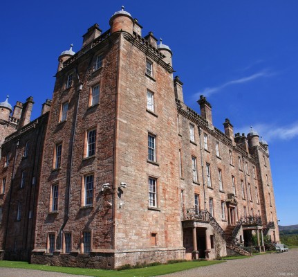 Drumlanrig Castle
Sometimes called 'the pink palace' due to the pink sandstone used in its construction.  It has 120 rooms, 17 turrets and 4 towers.
