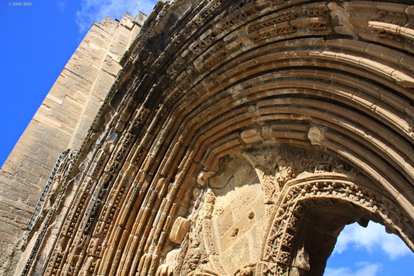 Elgin Cathedral Entrance
The stone carvings around the main entrance to the ruins of Elgin Cathedral.
