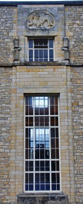 Frasnakyle Power Station, Glen Affric
A view through the window of the turbine hall at Frasnakyle, note the fire breathing dragon above the window!  Frasnakyle is the largest power station in the Affric-Beauly Hydro Scheme.  It was commissioned in 1951 and can generate up to 69MW of power.  [url=http://streetmap.co.uk/map.srf?X=231815&Y=829618&A=Y&Z=120/] Map location. [/url]
