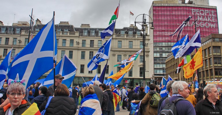 George Square Glasgow, 2018
Taken at an event held in the centre of Glasgow during an[url=https://www.facebook.com/AllUnderOneBanner/]"All Under One Banner" [/url] Rally.  At that time there still seemed momentum for Independence after the Brexit vote but since then any attempts at another referendum have been denied by the UK Government.
