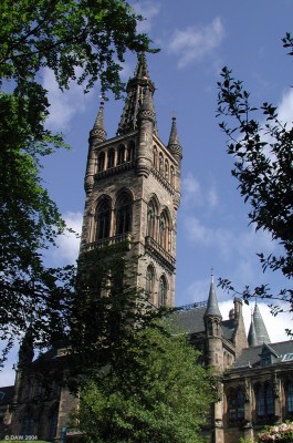 Glasgow University's Gothic style spire
