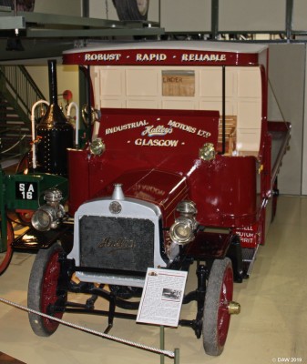 Halleys vintage truck, Grampian Transport Museum
Halleys Industrial Motors was a Glasgow company that manufactured trucks between 1906 and 1935.  This one at the Grampian Transport Museum near Alford proudly boasts that they were Robust, Rapid and Reliable, but looking at it you have to wonder if any of these statements were true.
