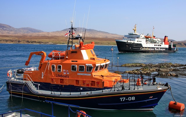 Helmut Shroder of Dunlossit II, Islay
The germanic name of the Islay lifeboat seems at first rather odd.  The story behind it is that it was named after the father of billionaire Bruno L Schroder who donated the lifeboat to the RNLI in memory of his father.  The Schroders own Dunlossit Castle which is just above Port Askaig where the lifeboat is based.
