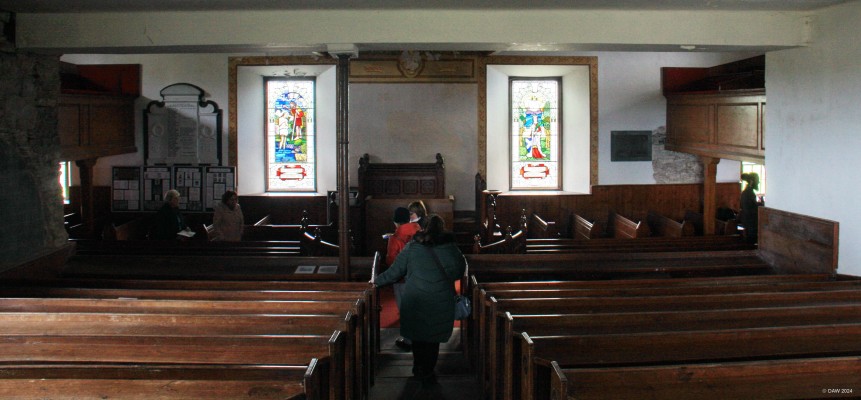 Inside Tibbermore Church
A typical rural Scottish Church dating from 1632, it has had several refurbishments since then, the most recent being in 1874.  The church is no longer used as a place of worship but is better known for being used for a courthouse scene in the television series, Outlander.  [url=http://streetmap.co.uk/map?X=305215&Y=723397&A=Y&Z=120/] Map location. [/url]
