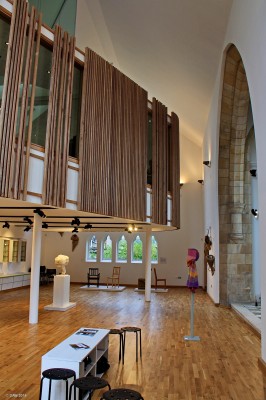Inside the Barony Centre, West Kilbride
The former Barony Church was bought by the local community for the sum of 2,000 pounds in 2000. In 2012 it was re-opened as the Barony Centre after 1.7m pounds was spent on its refurbishment as a community space with a Cafe, exhibition area and function rooms.
