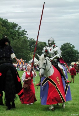 Knight at Culzean Castle
Taken during a jousting tournament at Culzean Castle in 2005.  The last few feet of the Lance is made of Balsa wood so that it shatters without causing injury.
