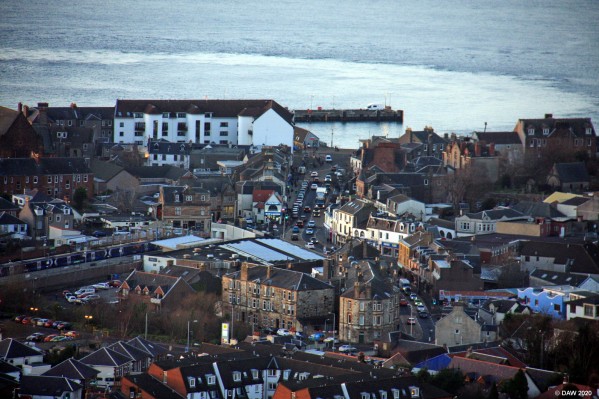A winter view of Largs from the top of Douglas Park, 2017
