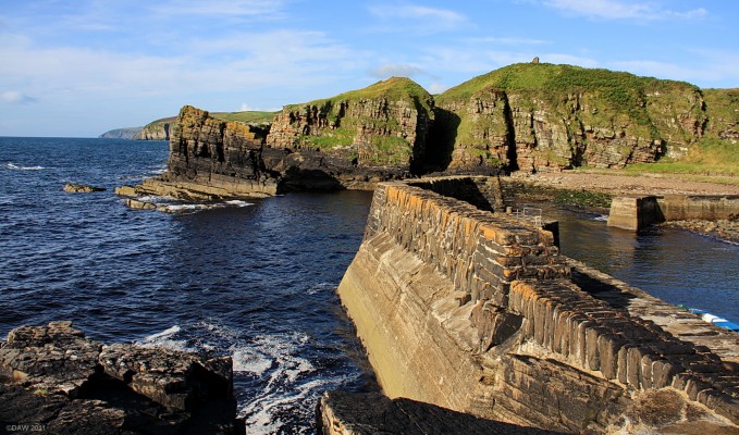 Latheronwheel Harbour, Caithness
The old stone harbour at Latheronwheel, built around 1840, it was once the home to as many as 50 fishing boats, today there are only a handful.  [url=http://www.streetmap.co.uk/map.srf?X=319217&Y=932100&A=Y&Z=120/] Map location. [/url]
