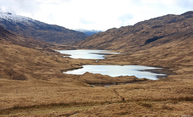 Loch Airdeglais, Mull
Over looking Loch Airdeglais in the distance and Loch an Ellen in the foreground from the road to Fionnphort.  You can see the line of the old road at the foot of the photo.  [url=http://www.streetmap.co.uk/map.srf?X=162222&Y=730365&A=Y&Z=120/] Map location. [/url]
