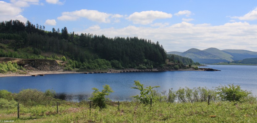 Loch Doon gunnery school
The Loch Doon Gunnery School was built in 1916 at vast expense as an area for aerial gunnery training.  An airfield and hangers were constructed along with target ranges.  The Airfield had to be abandoned due to an inability to drain the bog it stood on.  These concrete blocks are all that remain of what was said to be a monorail for carrying workers and material.  [url=http://streetmap.co.uk/map.srf?X=247627&Y=601195&A=Y&Z=115/] Map location. [/url]

