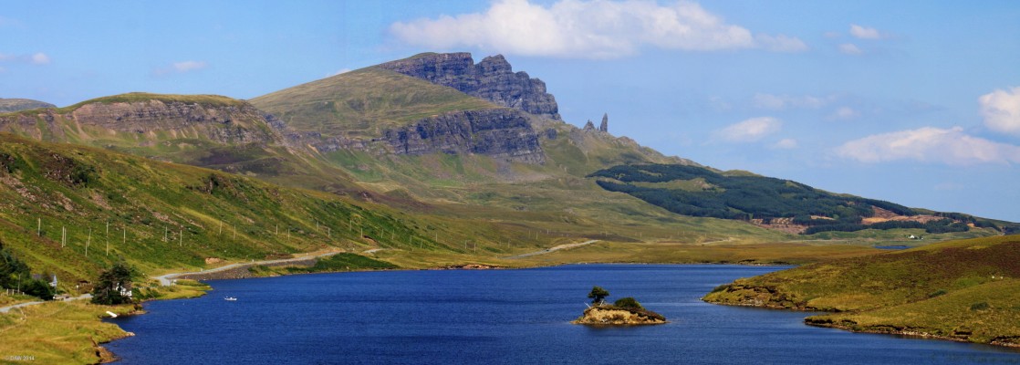 The Storr, Isle of Skye
Over looking Loch Fada towards The Storr, the small pinnacle to the right is The Old Man of Storr.  [url=http://streetmap.co.uk/map.srf?X=149227&Y=848612&A=Y&Z=115/] Map location. [/url]

