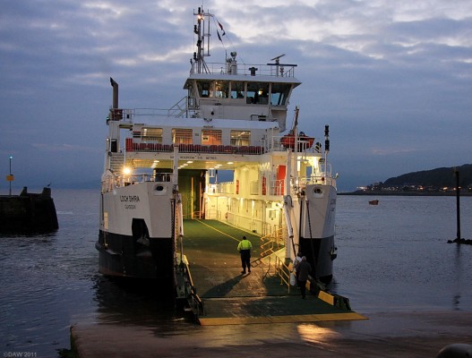 M.V. Loch Shira, Largs
M.V Loch Shira awaits its evening passengers on the crossing to the Great Cumbrae from Largs Pier.  She was built at Ferguson Shipbuilders in Port Glasgow further up the Clyde.  She is much larger than previous ferries on this crossing and has a much higher level of accomodation for passengers over the car deck.  Designed to carry 250 passengers and a maximum of 36 cars.  [url=http://www.streetmap.co.uk/map.srf?X=220141&Y=659501&A=Y&Z=120/] Map location. [/url]

