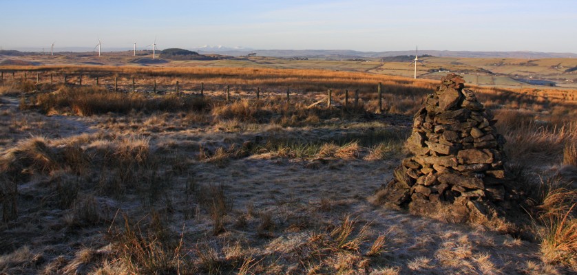 Looking West from the Neilston Pad
A view looking West from the top of the Neilston Pad on a frosty winter morning.  In the distance just left of centre you can make out the snow capped mountains of the Island of Arran.  [url=http://streetmap.co.uk/map?X=247660&Y=655139&A=Y&Z=115/] Map location. [/url]
