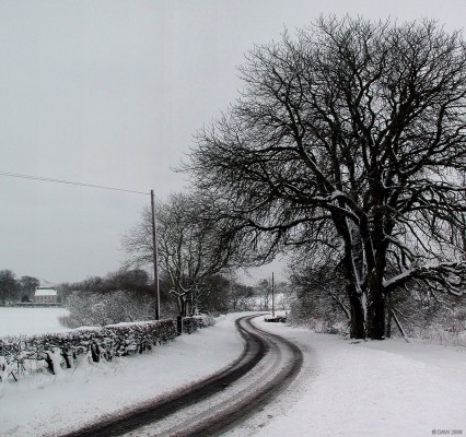 Looking towards Brimstone Bridge
An ominous dark sky in this view from Uplawmoor road looking back towards Brimstone Bridge.  The field on the left is where the annual Neilston Show currently takes place. [url=http://www.streetmap.co.uk/map.srf?X=246942&Y=656708&A=Y&Z=115/] Map location. [/url]
