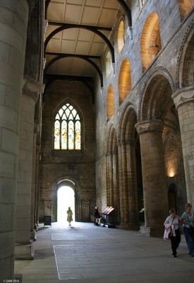 Looking West along the Nave, Dunfermline Abbey
This is the only part of Dunfermline Abbey that survived after the reformation in Scotland.  This part dates from the 12th century but stands on the foundations of an earlier building.
