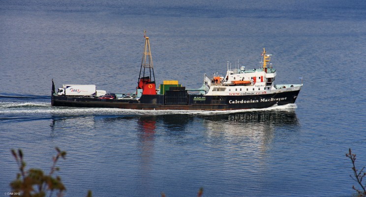 M.V. Jupiter, Gourock
M.V. Jupiter approaching Gourock.  Jupiter was a familiar sight on the Clyde for nearly 40 years, this photo was taken in August 2010 from Tower Hill above Gourock.  In 2011 she was withdrawn from service and scrapped.  
