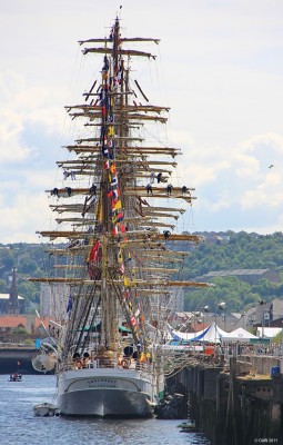 Masts, Tall Ships Greenock, 2011
Crewing a sailing ship seems quite an appealing idea until you realise someone has to unfold and stow the sails.
