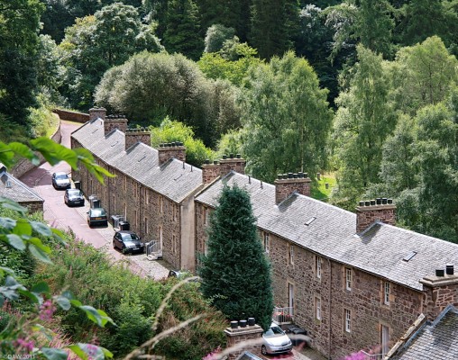 Mill Houses, New Lanark
Looking down on the former Mill Houses at [url=http://www.newlanark.org/] New Lanark Mill. [/url] 
