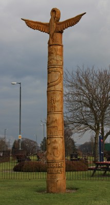 The Muirkirk Totum pole
Erected in 2006 it is adorned with sculptures of birds of prey found around Muirkirk and also has carvings depicting influences that have shaped Muirkirk historically and in modern times. [url=http://streetmap.co.uk/map.srf?X=268523&Y=626556&A=Y&Z=115/] Map location. [/url]
