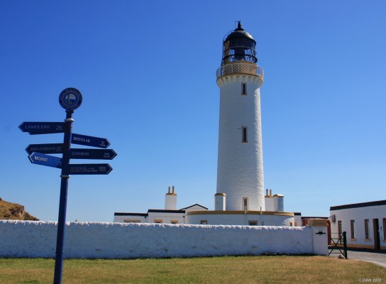 Mull of Galloway Lighthouse
This is the most southerly point in Scotland but I wouldn't recommend using this signpost for directions unless you aren't in a hurry.  [url=http://www.streetmap.co.uk/map?X=221699&Y=537398&A=Y&Z=140/] Map location. [/url]
