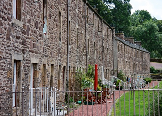 Terraced houses, New Lanark Mill
Some of the housing built for the workers at [url=http://www.newlanark.org/index2.shtml/]New Lanark Mill. [/url] A family would have lived in one room in these houses in the 19th century.
