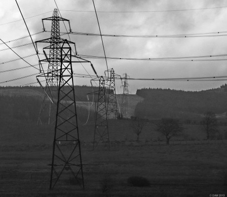 November, Extreme Pylons, F54 and distant friends
Taken during gale force winds, notice how the insulators are all hanging at an angle due to the wind load on the cables.  [url=http://www.streetmap.co.uk/map.srf?X=244725&Y=650444&A=Y&Z=120/] Map location. [/url]
