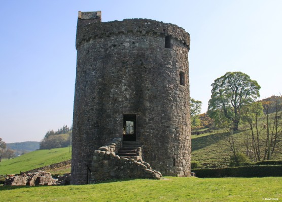 Orchardton Tower
Orchardton Tower is unique in that it is the only round Tower House in Scotland.  It was built by John Cairs in 1456.  It is thought he may have benefited by the downfall of the might Black Douglas family in 1455.  Having seized the Lordship of Galloway, King James II redistributed the lands, rewarding those who had been loyal supporters.  [url=http://www.streetmap.co.uk/map?X=281836&Y=554944&A=Y&Z=115&ax=281749&ay=555162/] Map location. [/url]
