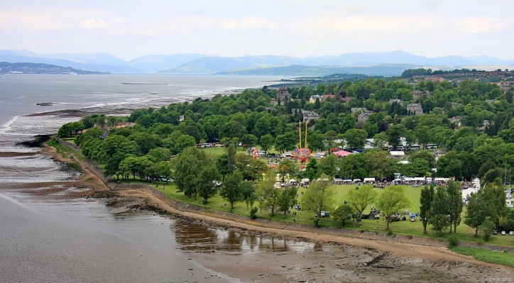 Over looking Levengrove Park, Dumbarton
Looking down on Levengrove Park from the top of Dumbarton Rock.  Taken on the day of the Pipe Band Championships in 2008.  [url=http://www.streetmap.co.uk/map.srf?X=239939&Y=674490&A=Y&Z=120/] Map location. [/url]
