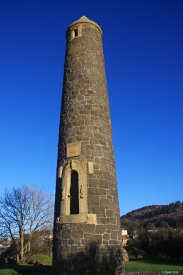 The Pencil Monument, Largs
 The monument was built in 1912 to commemorate the Battle of Largs in 1263 between the Scots and Norwegians.  It was more of a skirmish than a battle with only a small part of the large Norwegian force being engaged but it was enough to force the Norwegian fleet to leave the Clyde.
