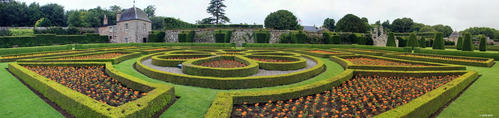 Pitmedden Gardens, Aberdeenshire
One of the box hedge areas at Pitmedden Gardens, even on a dull day like this it is quite stunning.
