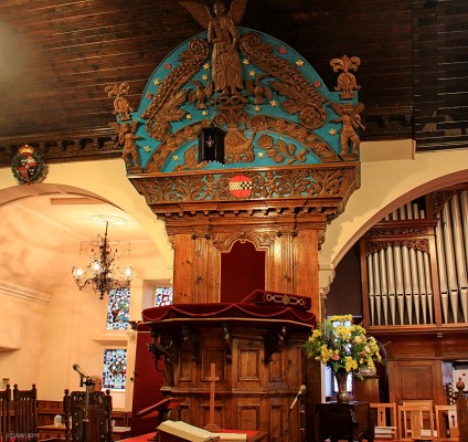 The Pulpit at the Auld Kirk, Kilburnie
The pulpit dates from around 1620 although the Church itself was built about 70 years earlier.  [url=http://www.streetmap.co.uk/map.srf?X=231468&Y=653637&A=Y&Z=115/] Map location. [/url]
