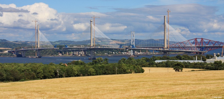 Queensferry Crossing, August 2016
A view from west of Queensferry showing the nearly complete bridge.  The Towers are all finished and there are only small gaps between the road deck. [url=http://streetmap.co.uk/map.srf?X=309468&Y=677946&A=Y&Z=120/] Map location. [/url]
