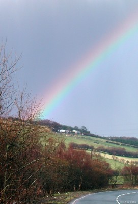 Rainbow over Lochliboside Hills
